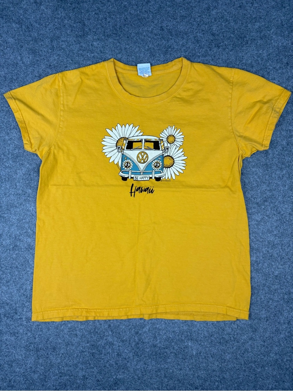 Hawaii Graphic Short Sleeve Yellow Kids Tee